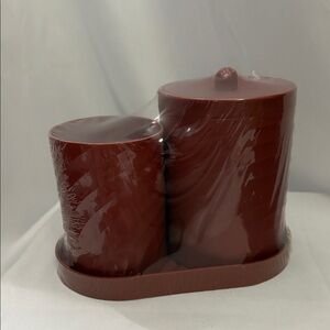 3 Piece Red Bathroom Accessory Set